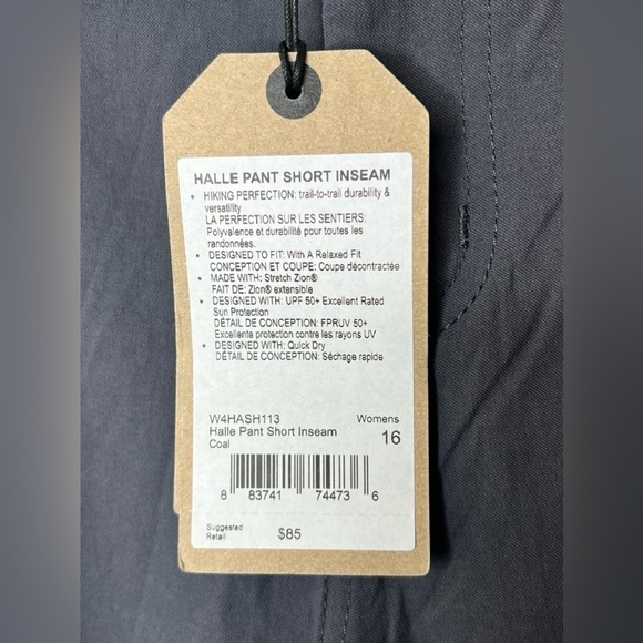 prAna Halle Straight Leg Climbing Pant in Coal Women's Size 16 Short NWT! - Picture 7 of 11